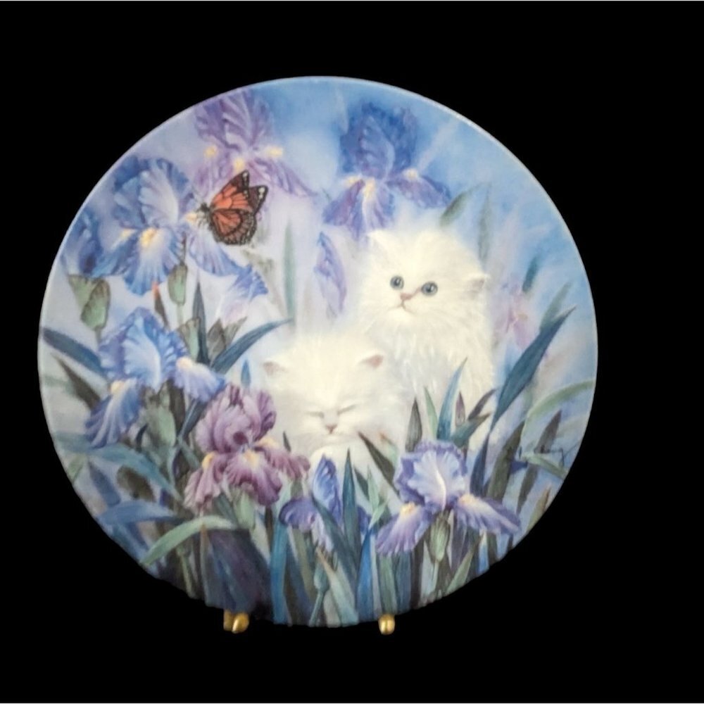 Garden Discovery - No Box Petal Pals cat plate 8" Lily‎ Chang WS GEORGE